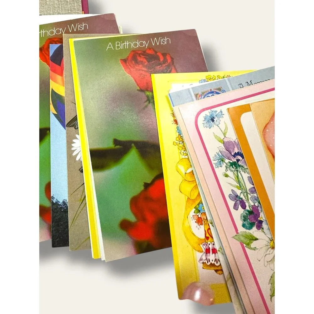 Boxed Set Of Assorted Vintage Greeting Cards With Envelopes - Birthday Sympathy